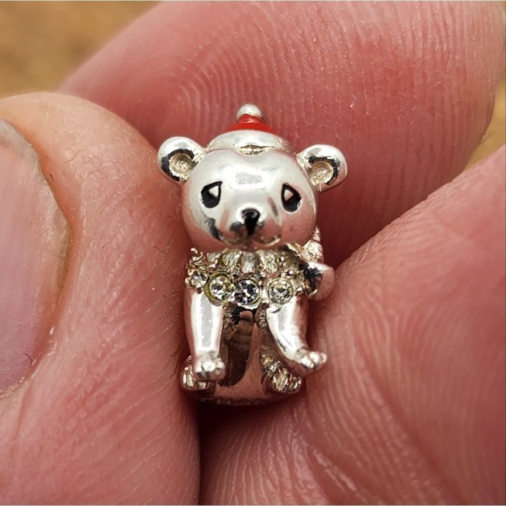 Authentic 925 Sterling Silver Swarovski Crystal Puppy Dog Charm for Pandora